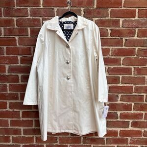 JANE POST $395 Detachable Hood Princess Raincoat Brilliant White Women’s 2X NEW